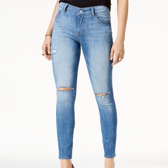 M1858 Womens Kristen Ripped Ankle Skinny Jeans Size 4/27 - Picture 1 of 4